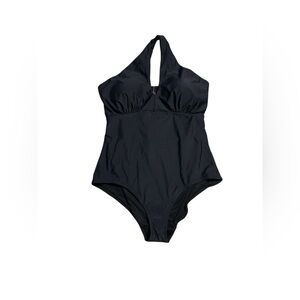 LYSA Swim One-Piece Swimsuit – Black, Size 2X – Halter Style with Back Support